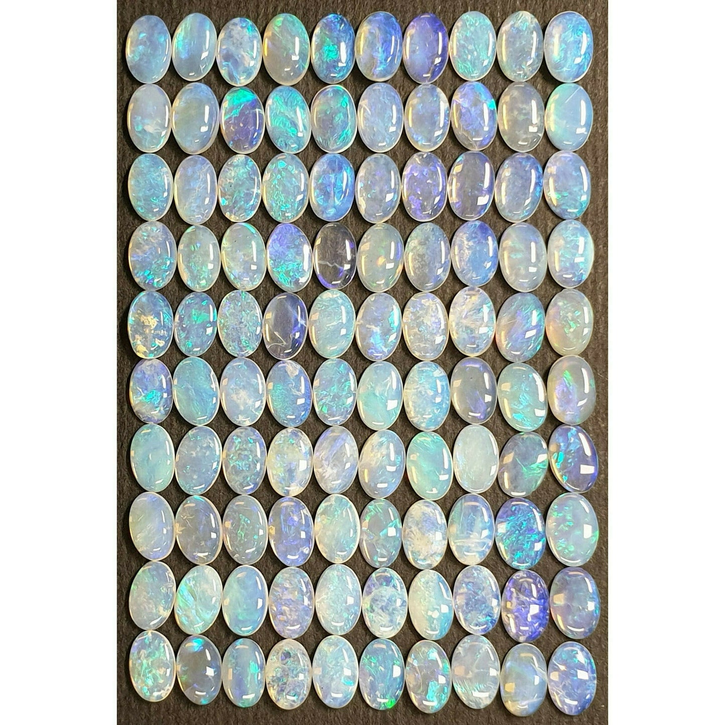 52003 - 100 Pcs 6x4 mm Natural Australian Solid Opal Blue Green Crystal Opal
