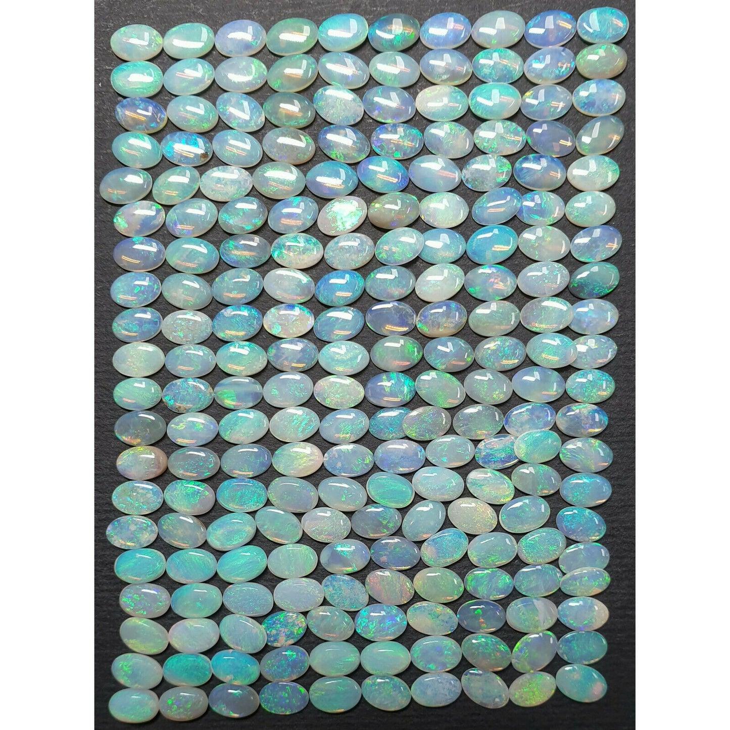 52002 - 50 Pcs 6x4 mm Natural Australian Solid Green Translucent Opal for sale