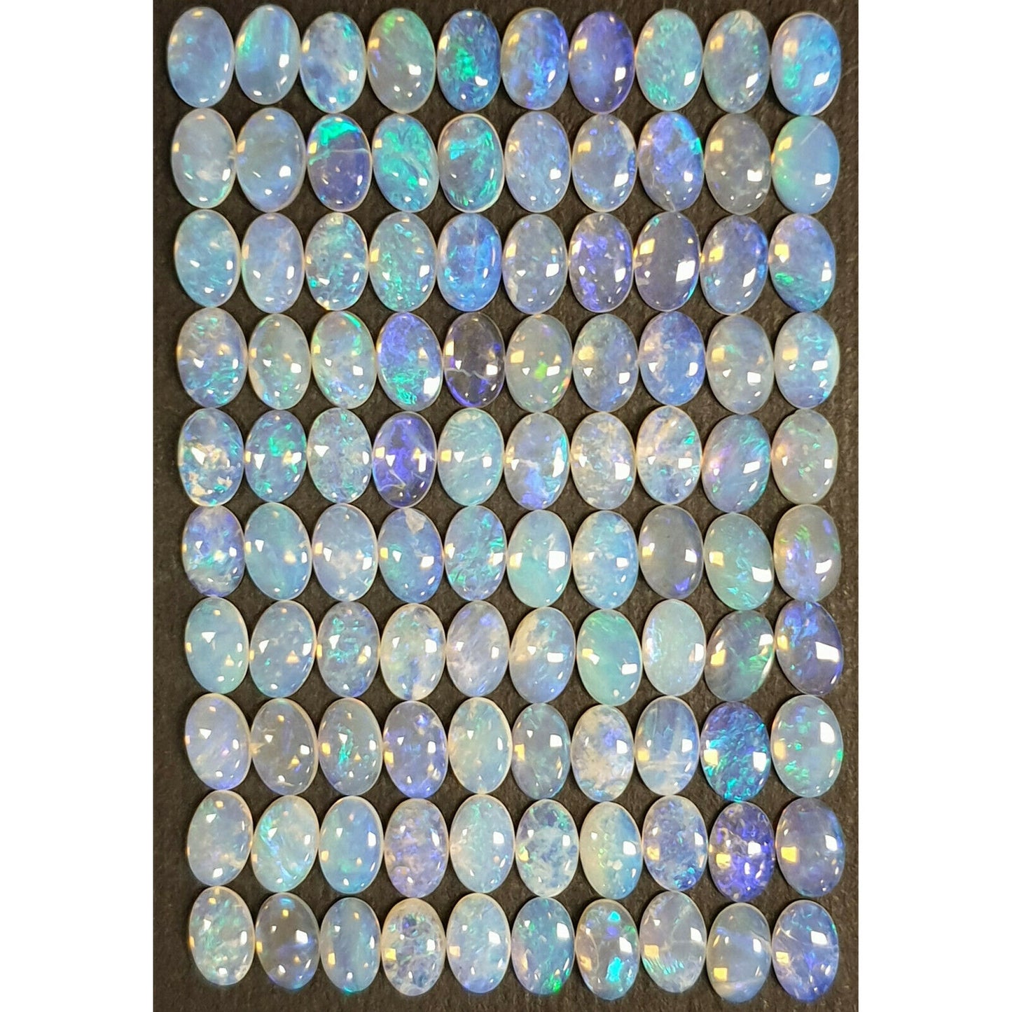 52003 - 100 Pcs 6x4 mm Natural Australian Solid Opal Blue Green Crystal Opal