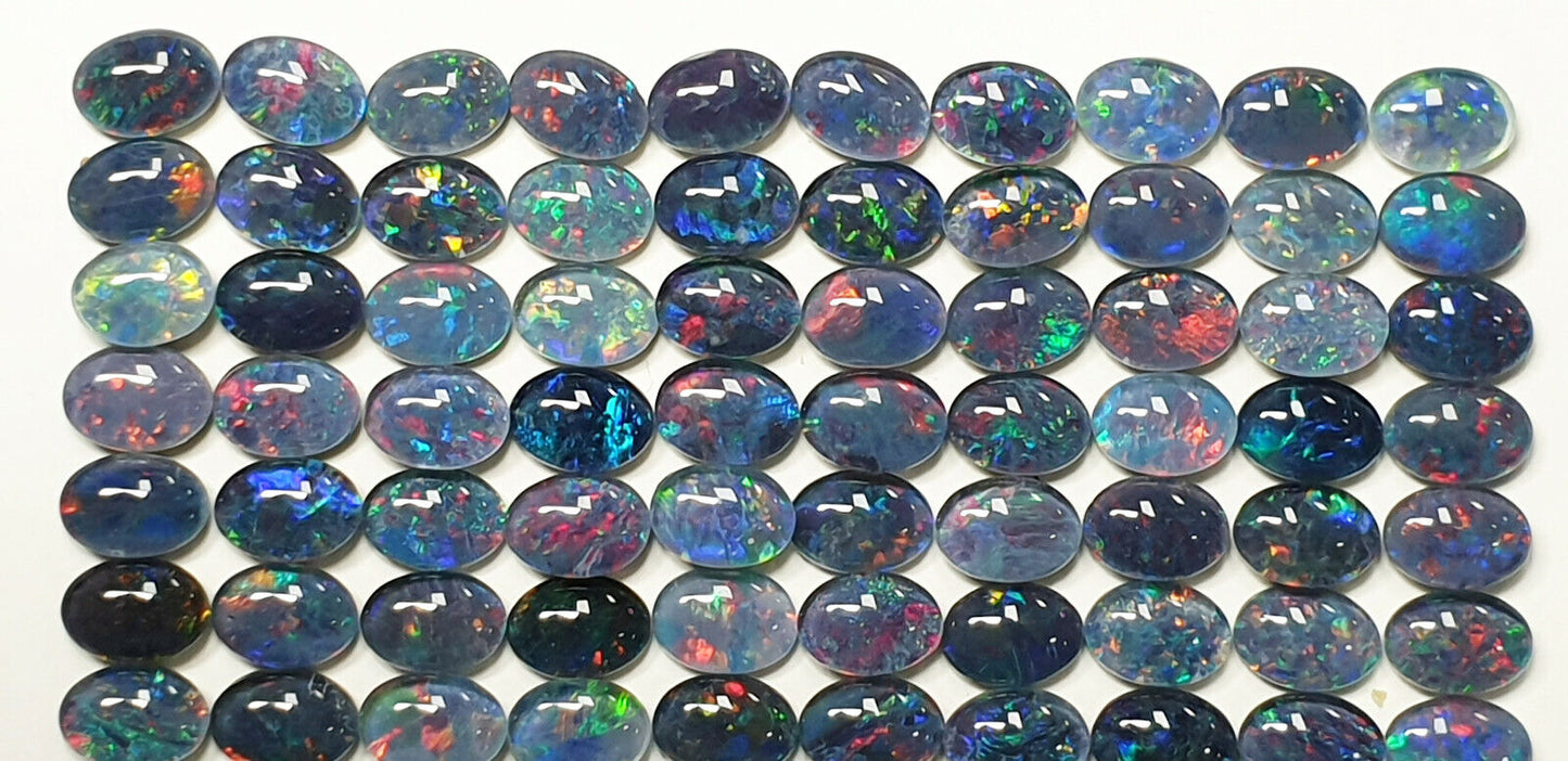 52211 - 100 Pcs 7x5 mm Oval Cut Opal Triplets Made in Australia Natural Opal