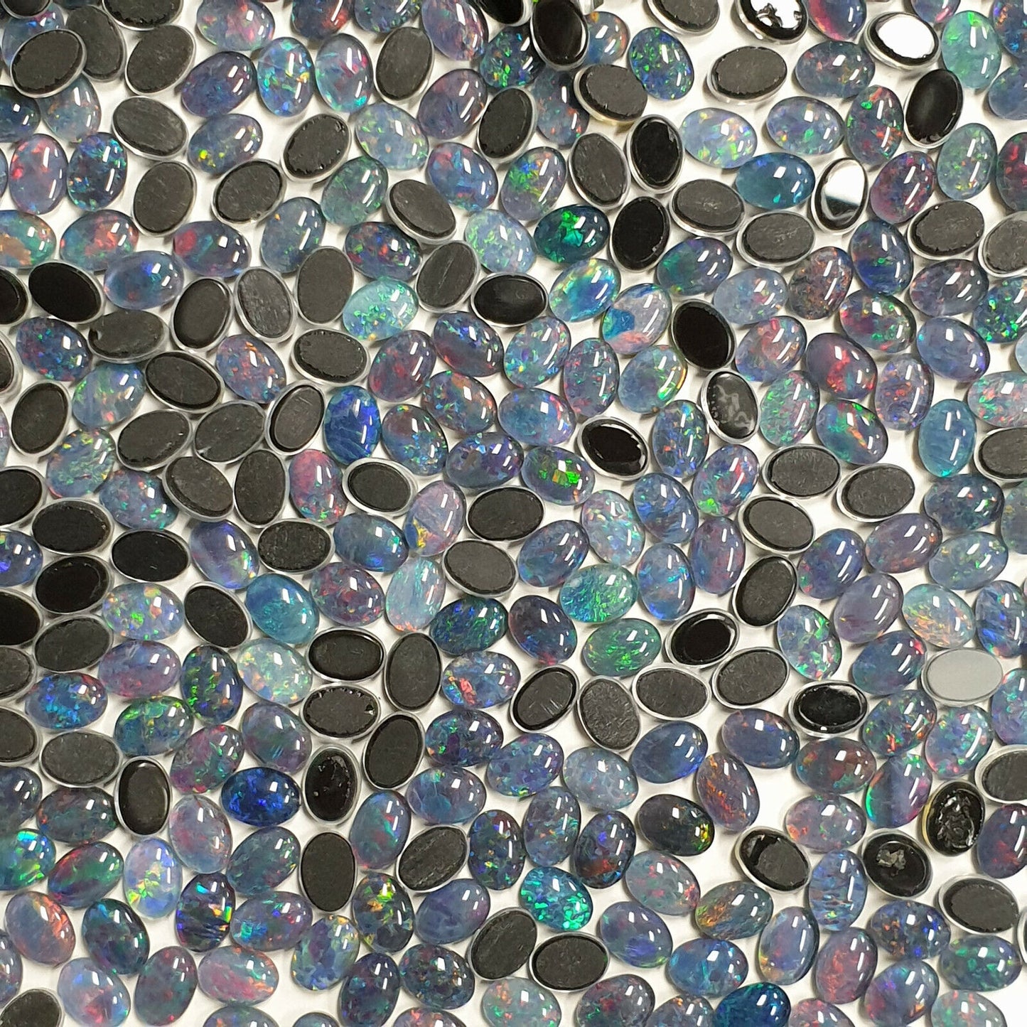 52211 - 100 Pcs 7x5 mm Oval Cut Opal Triplets Made in Australia Natural Opal