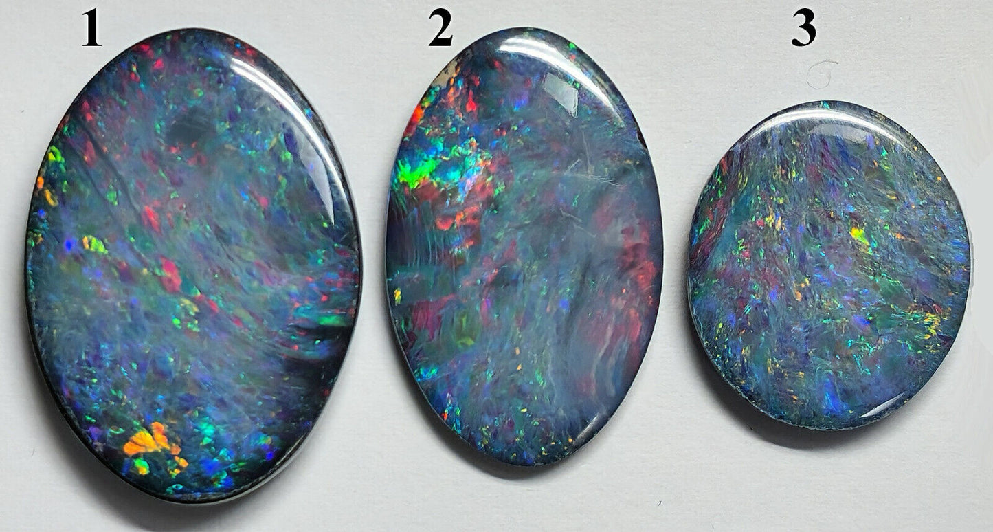 54100.0 - EB - 4 lots of Oval cut NaturalAustralian Opal doublets in mixed sizes
