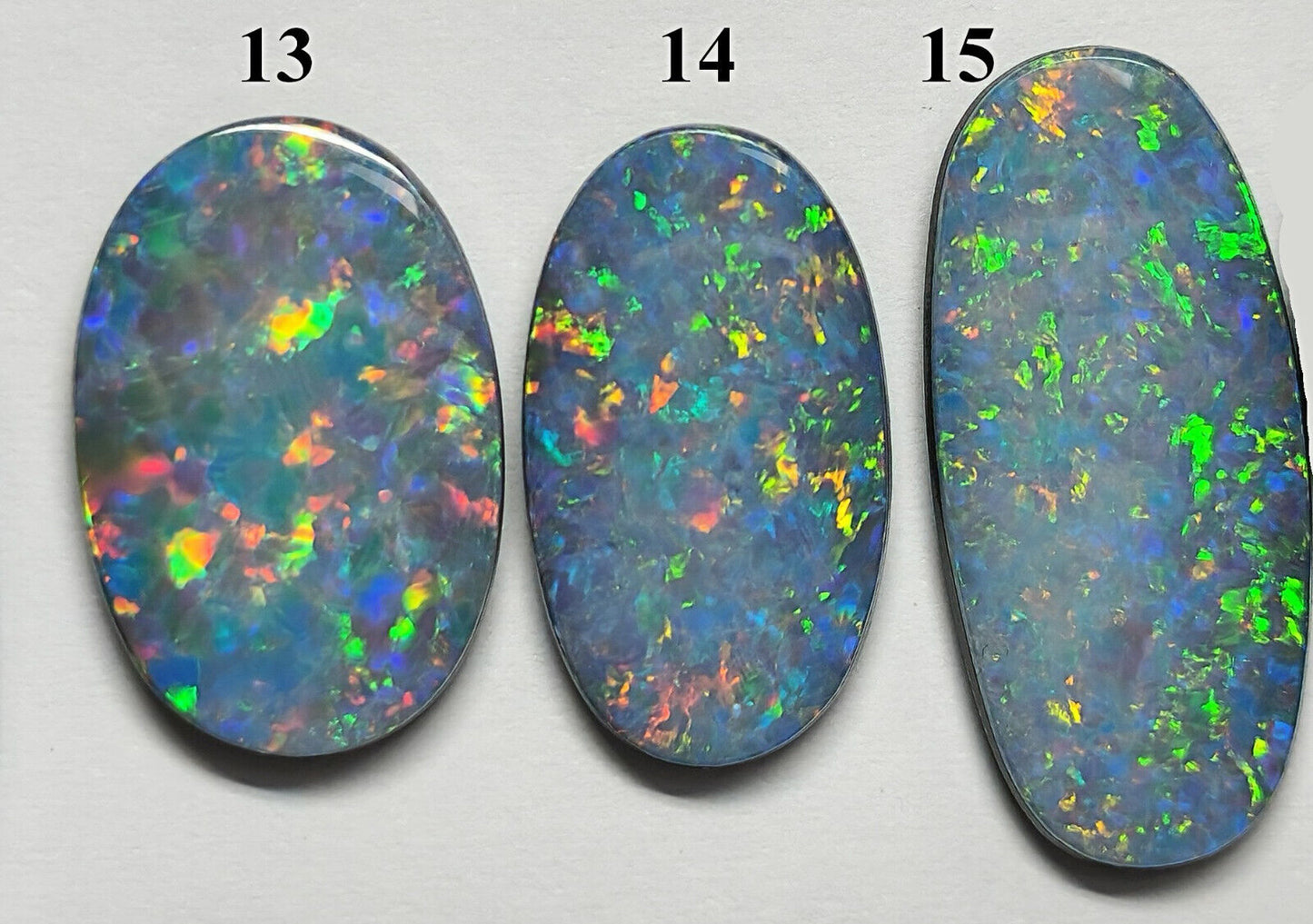 54100.0 - EB - 4 lots of Oval cut NaturalAustralian Opal doublets in mixed sizes