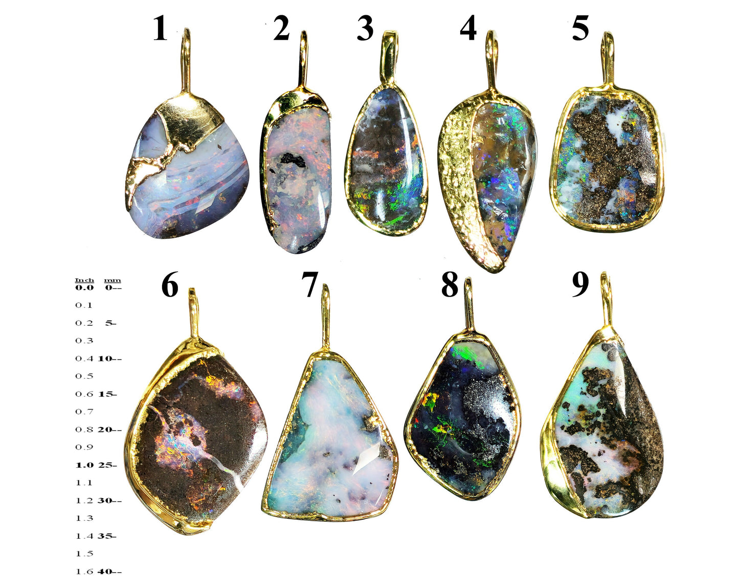 54130.0 - Boulder Opal in 999 Silver Created by SilverForm's special process in the 1970's then Gold Plated No longer made and few available