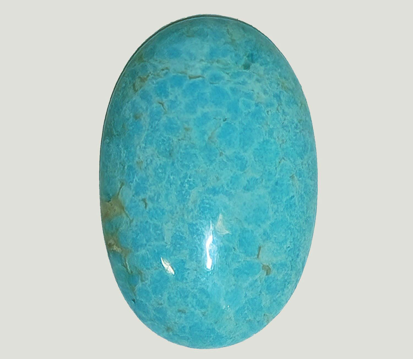 53577.0 - A Very Large and Rare NATURAL Australian Turquoise, 29 x 19 x 5 mm Oval cabochon, Snowflake "TurqOZ", 21.71 carats, NO Treatment