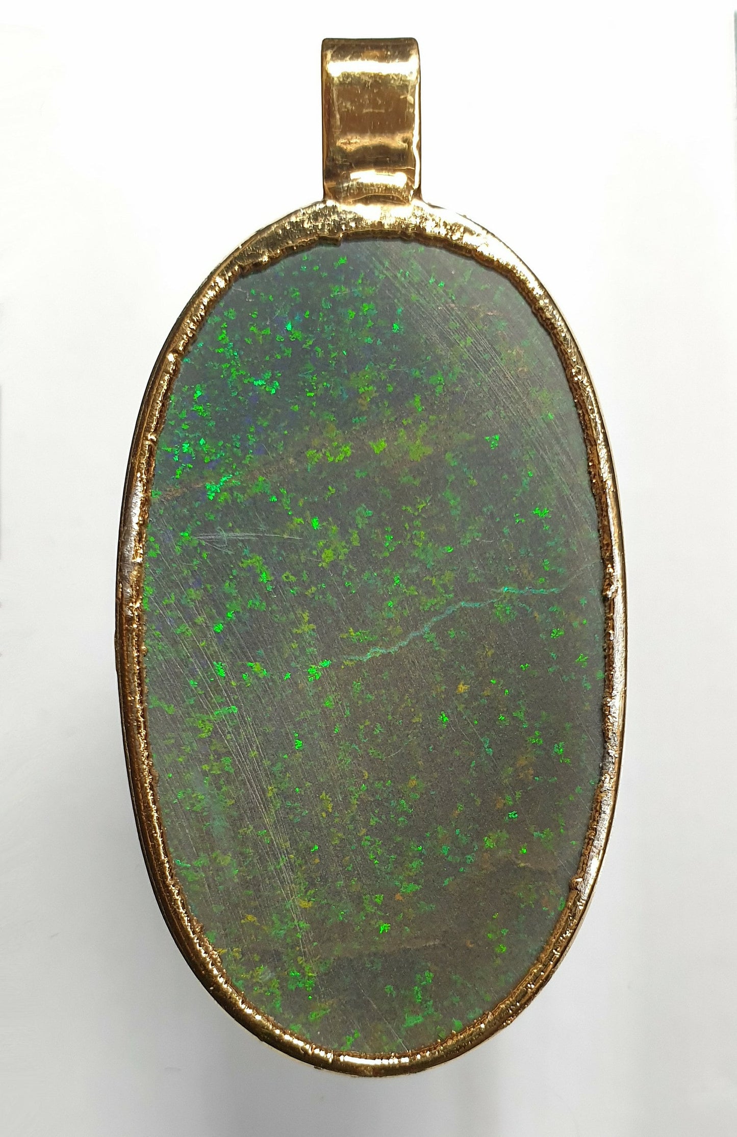 53485.0 - Very Rare Opal Australian Treated Matrix Set in Pure Silver Gold Plated Total Weight 55.6 carats 40 mm x 23 mm
