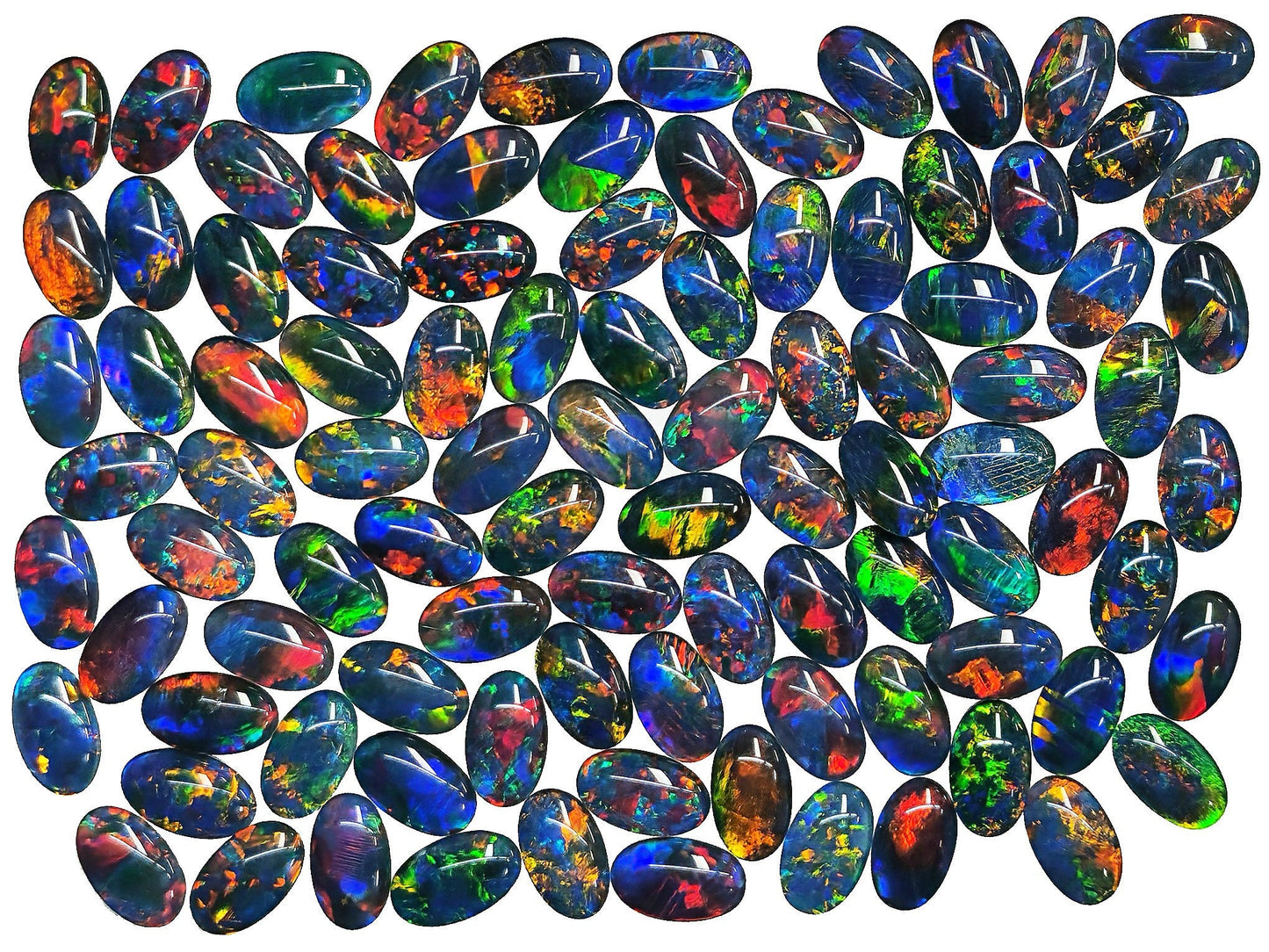 54125.0 - 10 X 6 mm Oval cut Australian Opal Triplets made with Aussie rough Opal Top grade brilliant stones Wholesale quantities and prices