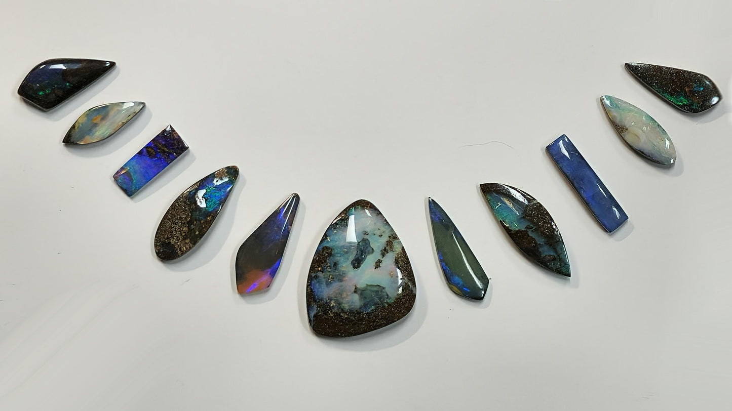 54161.0 - 10 piece set PLUS choose 1 center stone of Australian Free shaped Polished Boulder Opal For necklace or multi stone jewellery