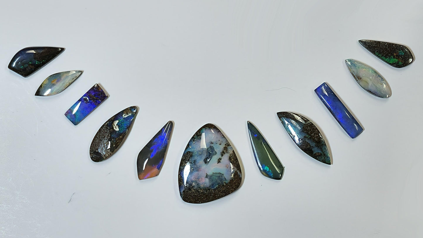 54161.0 - 10 piece set PLUS choose 1 center stone of Australian Free shaped Polished Boulder Opal For necklace or multi stone jewellery