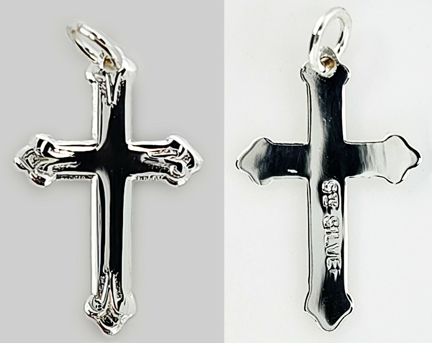 02185.0 - 60 Sterling Silver Crosses Wholesale Lot of 60 Pieces 18x10mm Use as Pendant or Charm or Drop Earrings