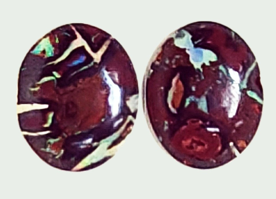 54093.0 - Unique 4 Piece set of Australian Queensland Boulder Opal, Earrings 24x20 mm + Pendant 35x25 + Ring 26x17 mm Weight is 65.39 carats