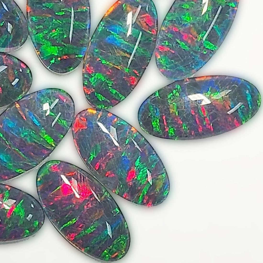 13134.0 - 18x9 mm Oval Australian Opal Triplets Matching pairs Natural Australian Opal for sale at Wholesale quantities and wholesale prices