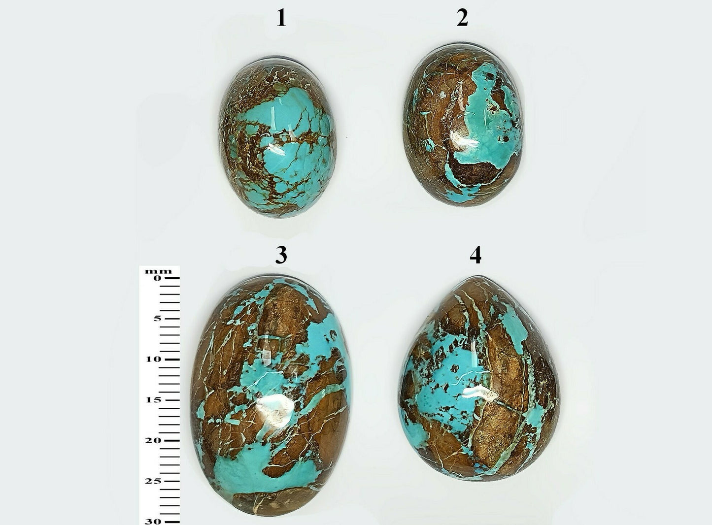 54096.0 - Australian NATURAL Turquoise NOT treated, Very rare and exceptional, Pear and Oval shapes Large Aussie "TurqOZ" Gemstones for sale