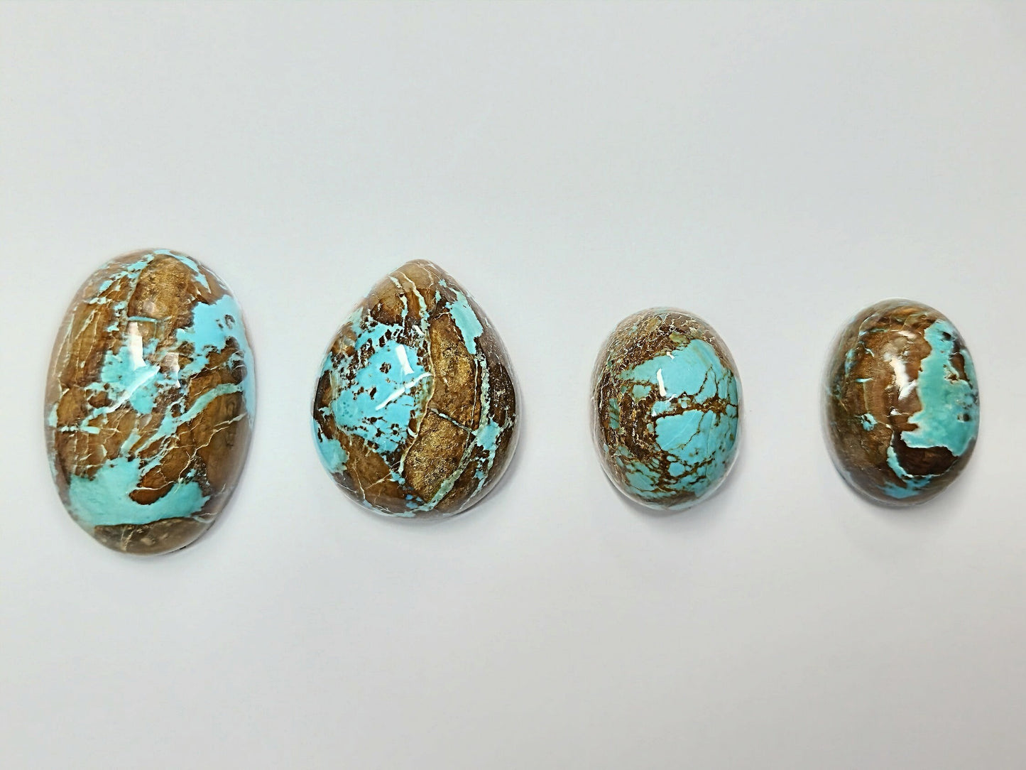 54096.0 - Australian NATURAL Turquoise NOT treated, Very rare and exceptional, Pear and Oval shapes Large Aussie "TurqOZ" Gemstones for sale