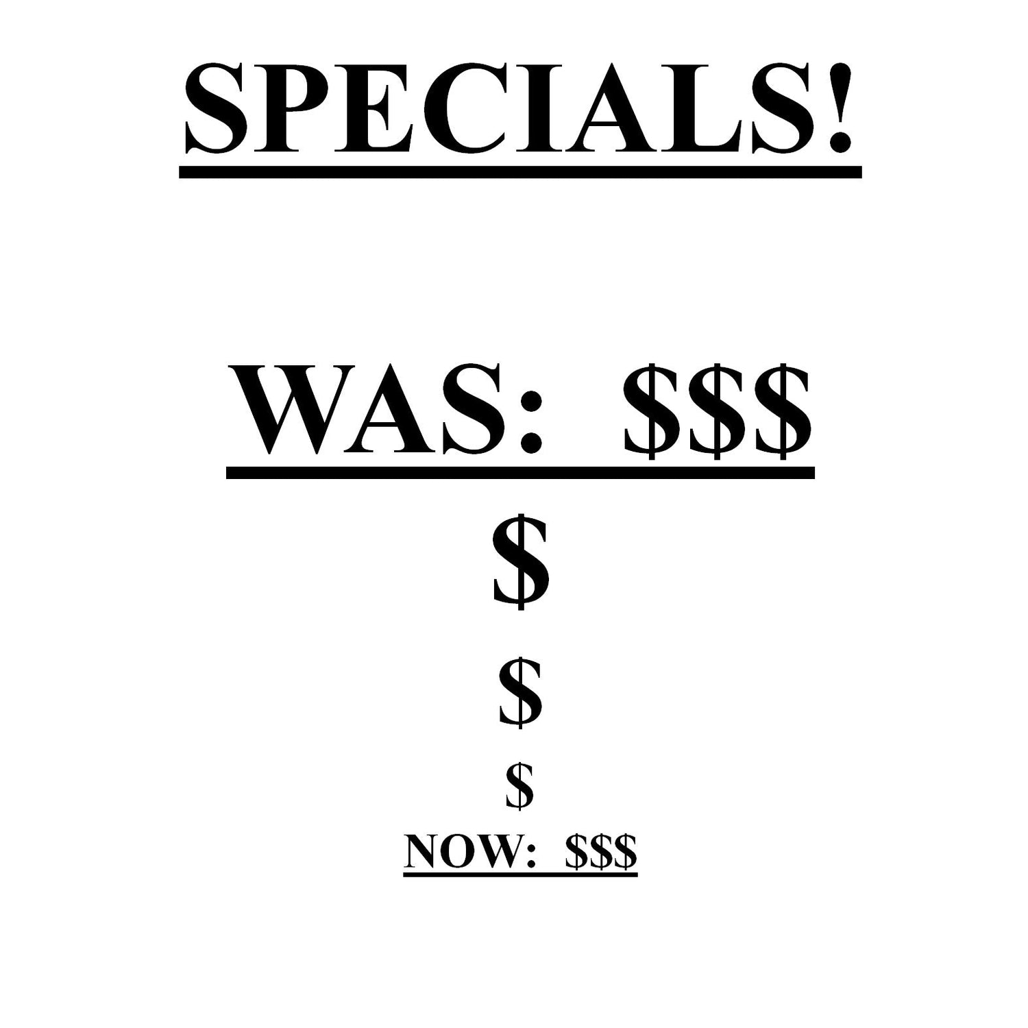 SPECIALS...