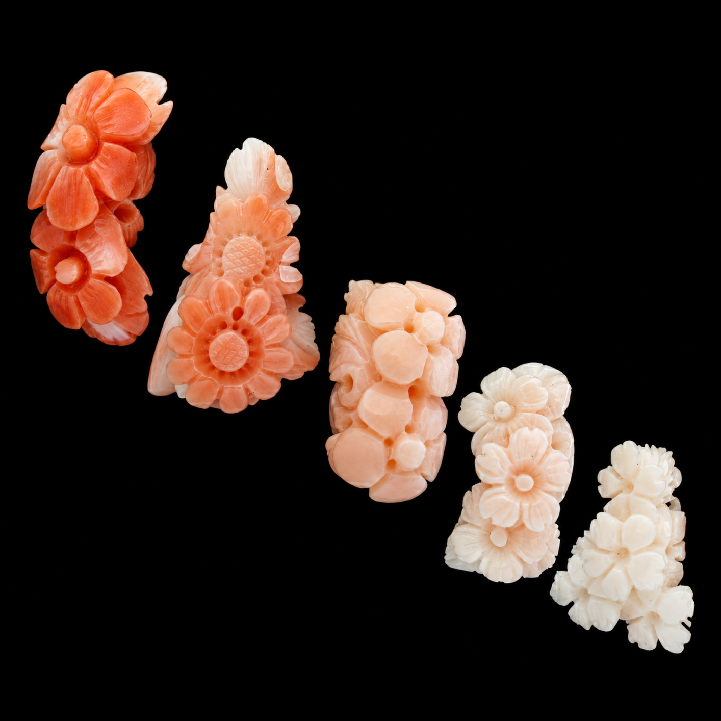 Taiwan Coral - Cabs, Beads, Carvings, Jewellery