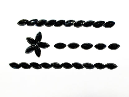 15355.0 - 8x4 mm Marquise or Navette Cut Black Sapphires Black as Onyx or Diamond Wholesale quantities Larger quantities available