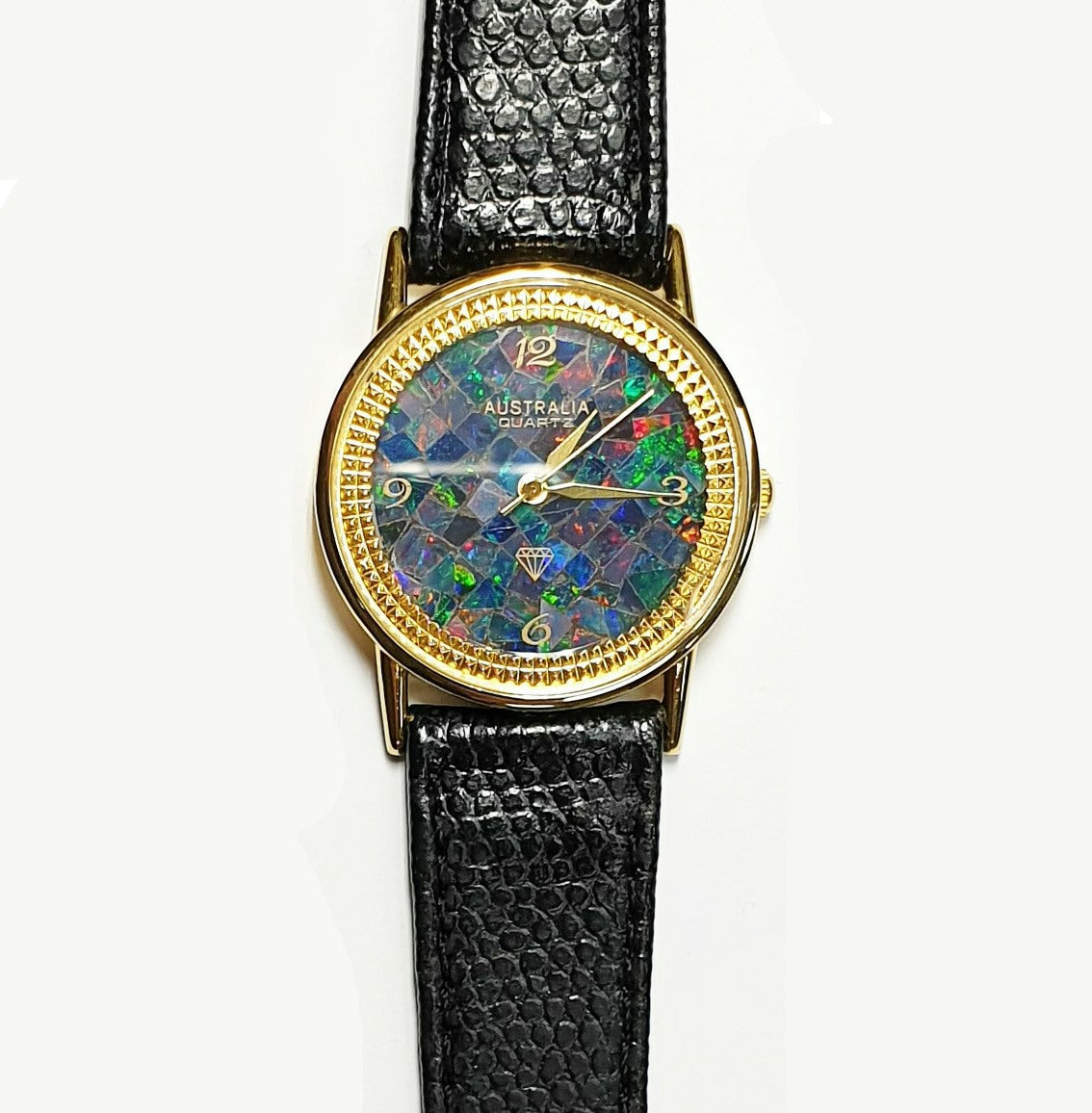 03652.0 - Australia brand opal watch with black or brown leather strap