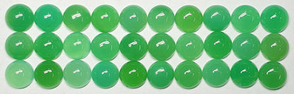 53426.0 - 7 mm 30 piece lot mixed shades of green round cabochon cut natural earth mined Australian Marlborough Queensland Chrysoprase