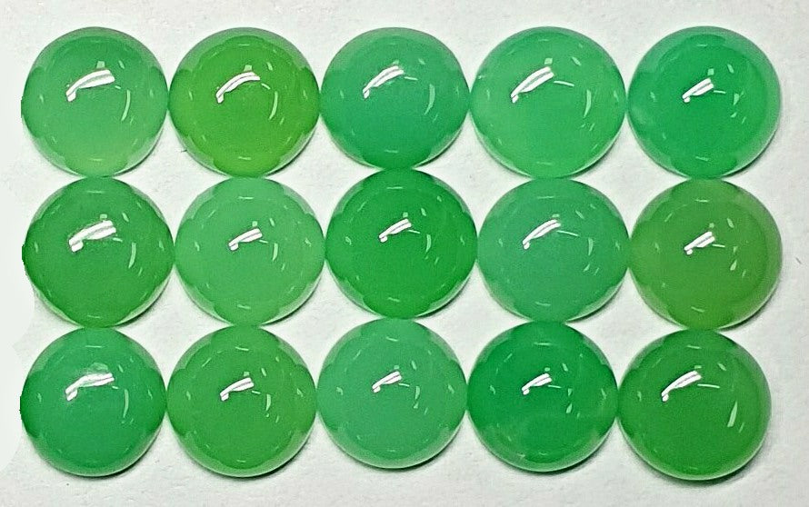53426.0 - 7 mm 30 piece lot mixed shades of green round cabochon cut natural earth mined Australian Marlborough Queensland Chrysoprase