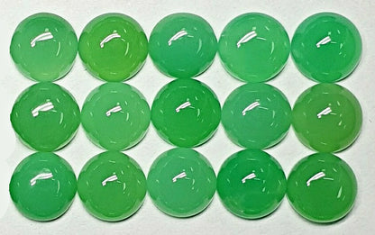 53426.0 - 7 mm 30 piece lot mixed shades of green round cabochon cut natural earth mined Australian Marlborough Queensland Chrysoprase