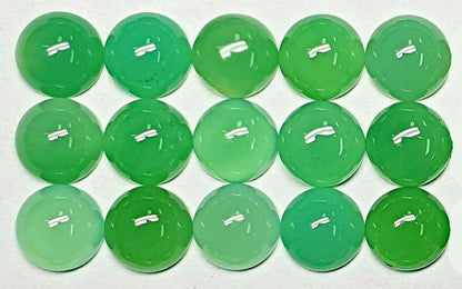 53426.0 - 7 mm 30 piece lot mixed shades of green round cabochon cut natural earth mined Australian Marlborough Queensland Chrysoprase