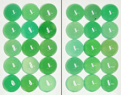 53426.0 - 7 mm 30 piece lot mixed shades of green round cabochon cut natural earth mined Australian Marlborough Queensland Chrysoprase