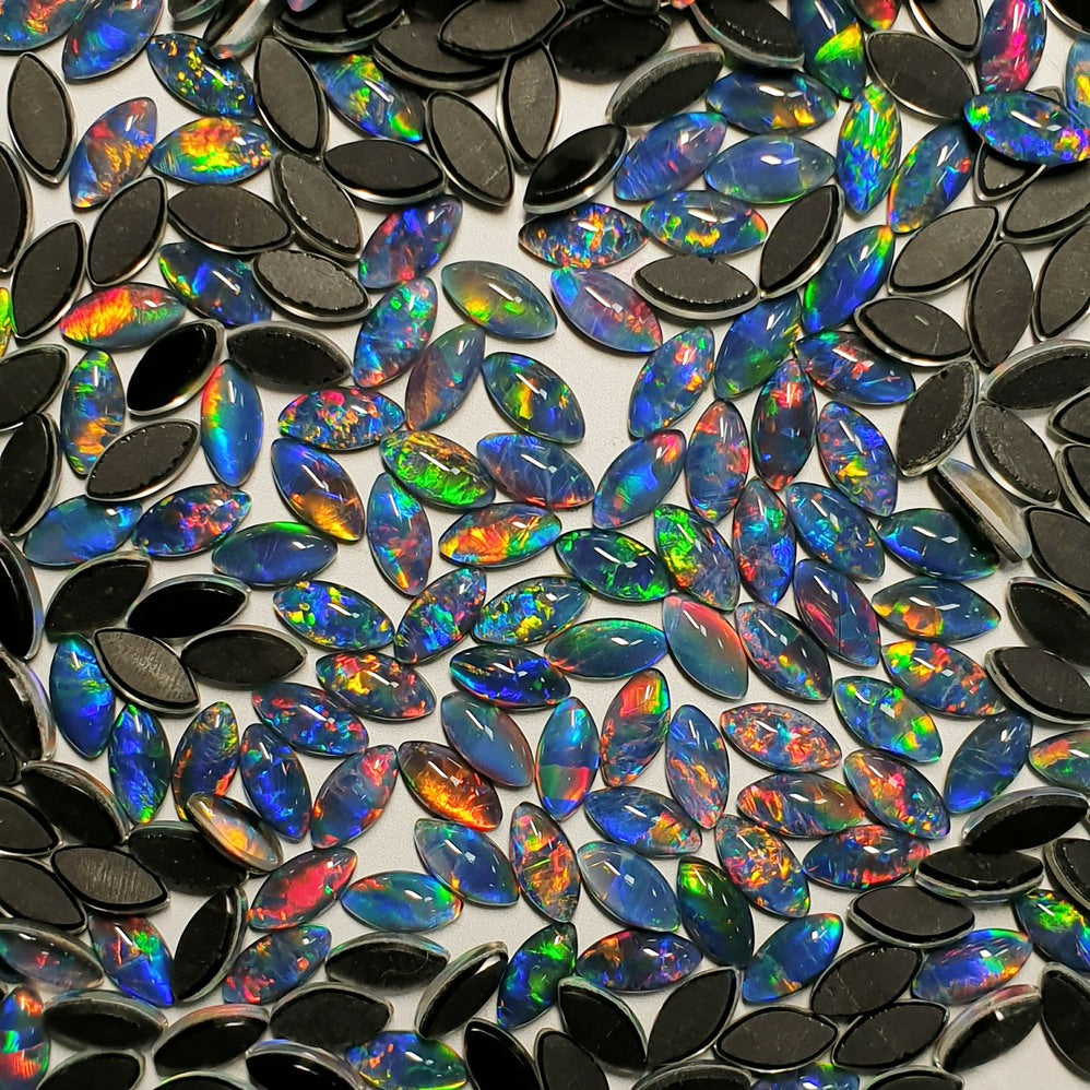 13285.0 - 10x5 mm Marquise Navette cut Opal Triplets Made from Australian Opal of Superb Quality Contact us for matching pairs or colours