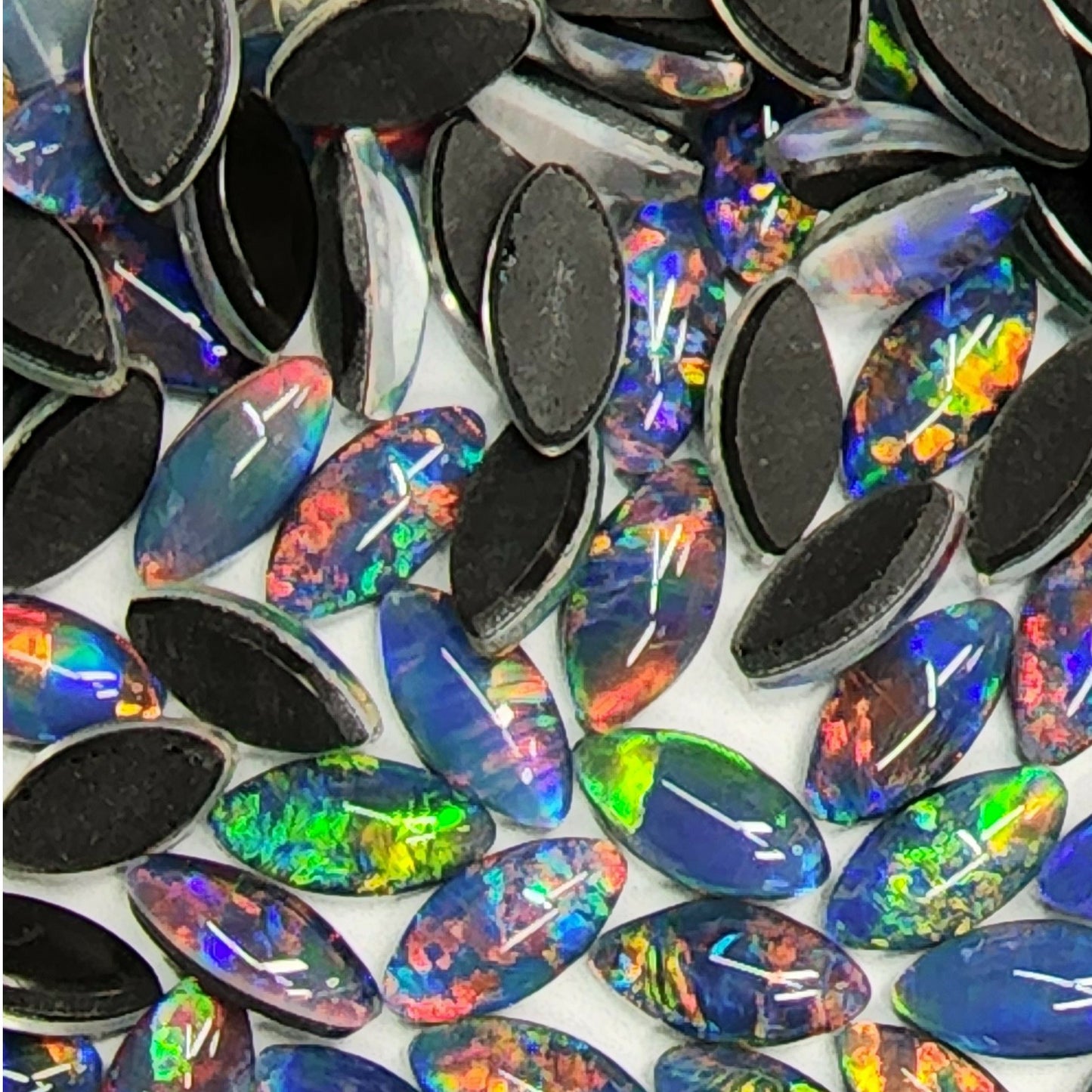13285.0 - 10x5 mm Marquise Navette cut Opal Triplets Made from Australian Opal of Superb Quality Contact us for matching pairs or colours
