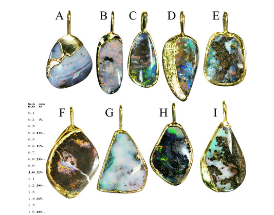 54130.0 - Boulder Opal in 999 Silver Created by SilverForm's special process in the 1970's then Gold Plated No longer made and few available