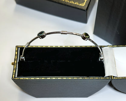 01323.0 - Sterling Silver Bangle 6 Australian Sapphires in Blue and/or Blue/Green and/or Teal and/or Parti Colour Sapphires About 3.50 Cts