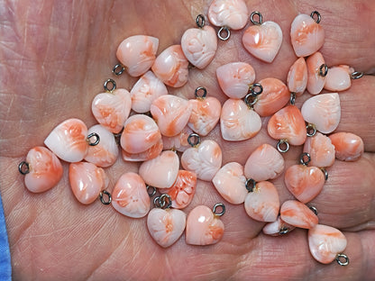 03129.0 - Carved Coral Hearts 10x10 mm to 11.5x11.5 mm Harvested from the Taiwan sea 1970s Average 3.6 carats