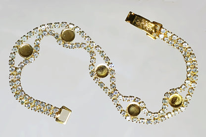 52228.0 - 6 Gold Plated Rhinestone Bracelets 5 Cups for 5 mm Stones Aussie Made