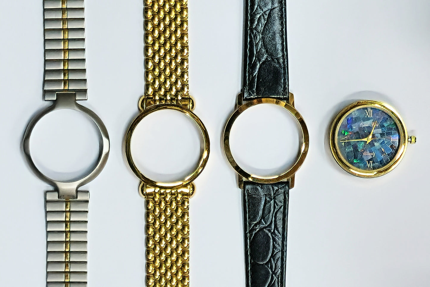 04079.0 - "Opal Fire" His & Hers Opal Faced Watch Natural Australian Opal A special feature is the gents watch with 3 interchangeable bands