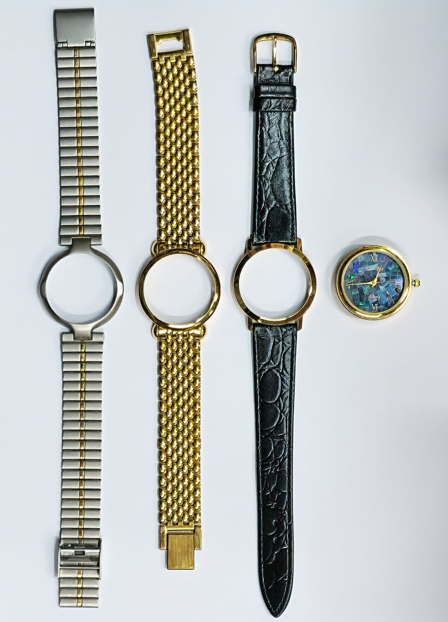04079.0 - "Opal Fire" His & Hers Opal Faced Watch Natural Australian Opal A special feature is the gents watch with 3 interchangeable bands