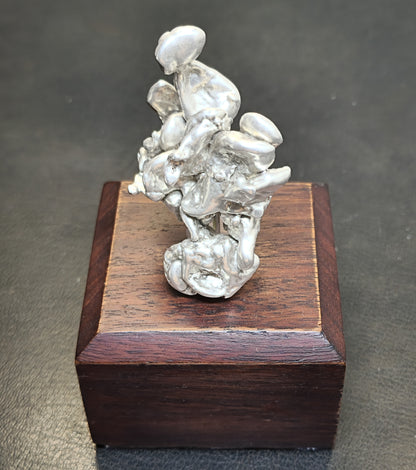 54450.0 - Abstract figurine in pure Silver on wooden block