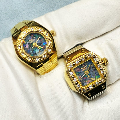 54457.0 - Gold Plated "Eagle" Opal Ring Watch used