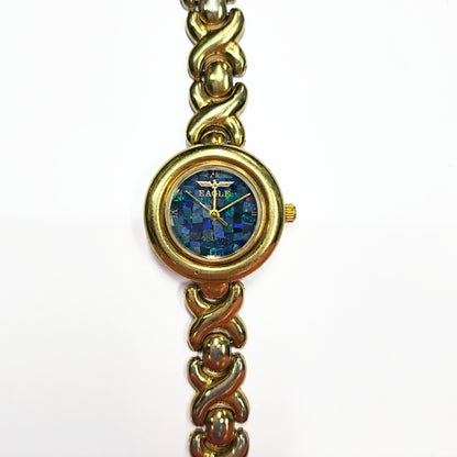 54460.0 - Eagle ladies Opal watch bracelet Gold plated 18cm 25 mm face