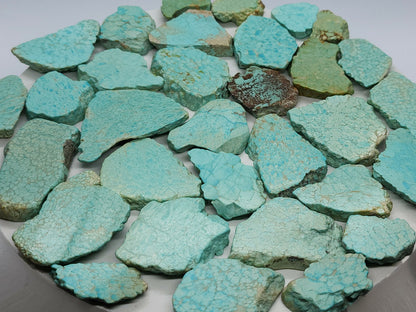 54490. Australian Turquoise; Very Rare, Sliced, Semi-Polished, 1 gram to 8 grams