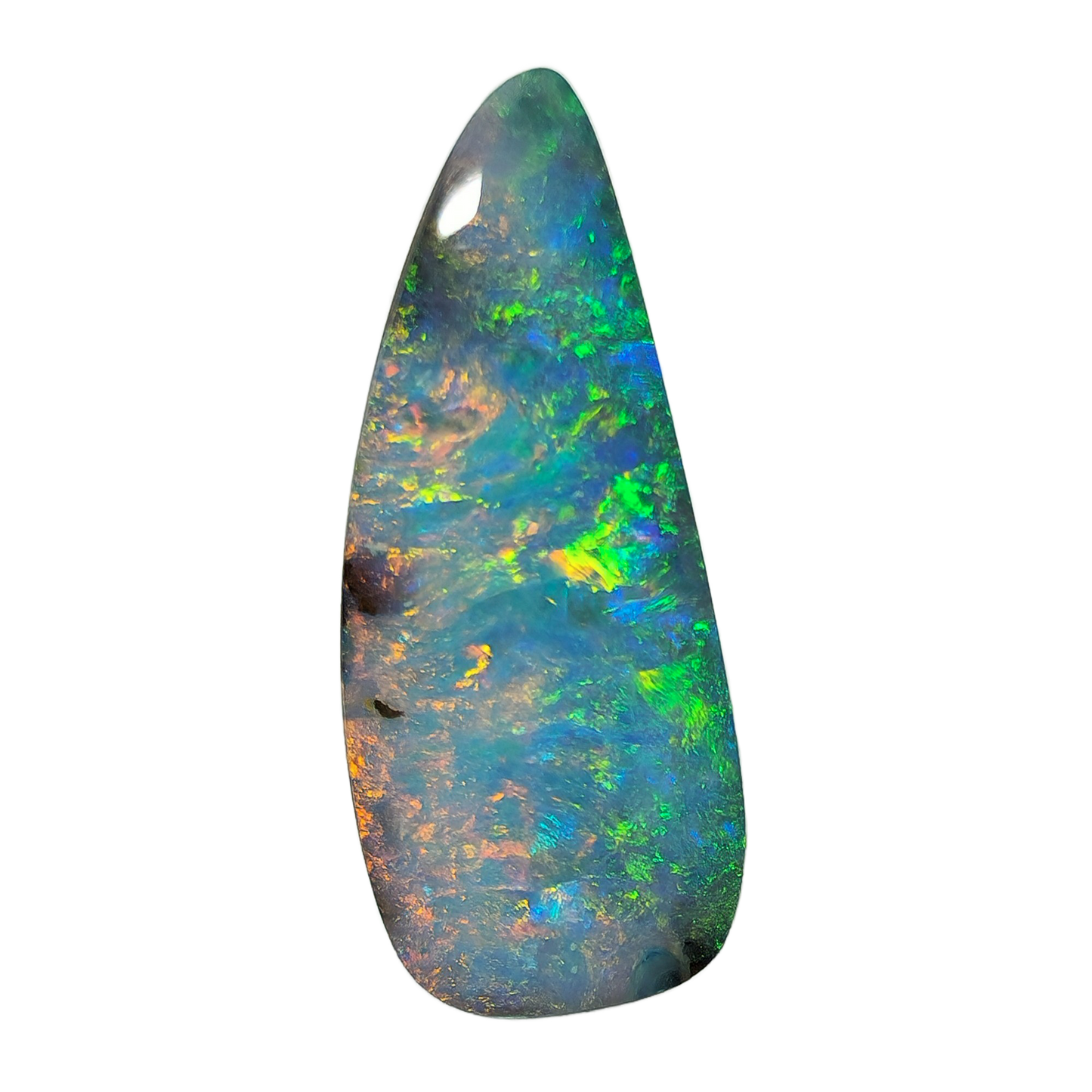 54531. Boulder Opal: Pendant Style, Drop Shape, All colors, 7 Carats