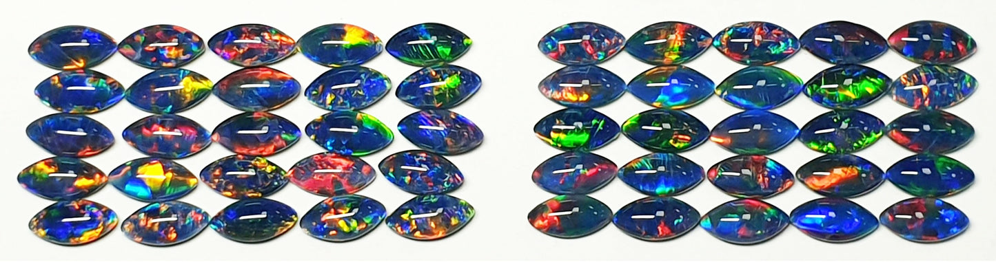 13285.0 - 10x5 mm Marquise Navette cut Opal Triplets Made from Australian Opal of Superb Quality Contact us for matching pairs or colours