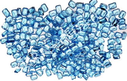 15364 - Emerald cut Blue Topaz 7 x 5 mm Wholesale Lot 55 Pieces About 65 Carats