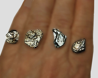 53652.0 - 6 Australian Raw Black Star Sapphires Flat ready to set into Jewellery