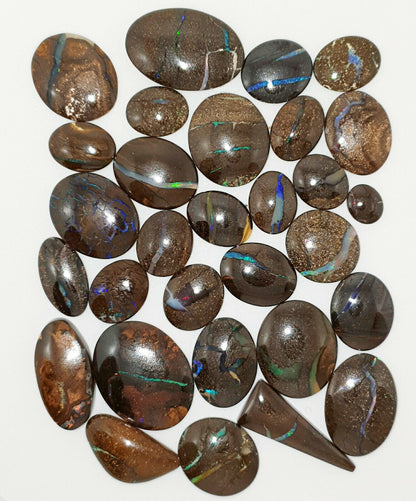 53469 - 30 Pcs Boulder Opals Ranging in Size from about 25 x 20 mm to 13 x 11 mm