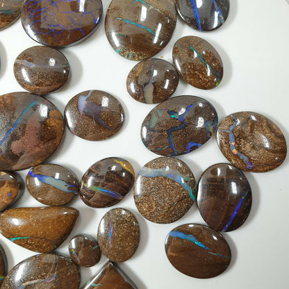 53469 - 30 Pcs Boulder Opals Ranging in Size from about 25 x 20 mm to 13 x 11 mm
