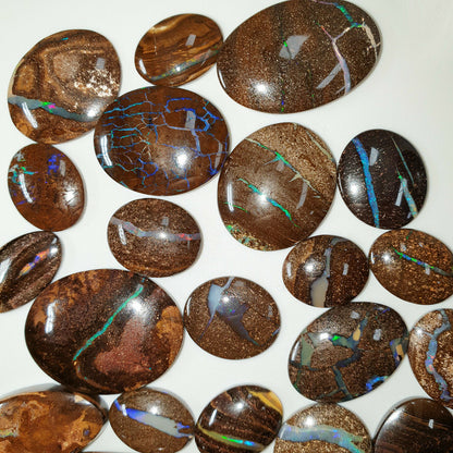 53469 - 30 Pcs Boulder Opals Ranging in Size from about 25 x 20 mm to 13 x 11 mm