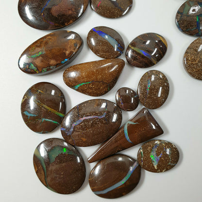 53469 - 30 Pcs Boulder Opals Ranging in Size from about 25 x 20 mm to 13 x 11 mm
