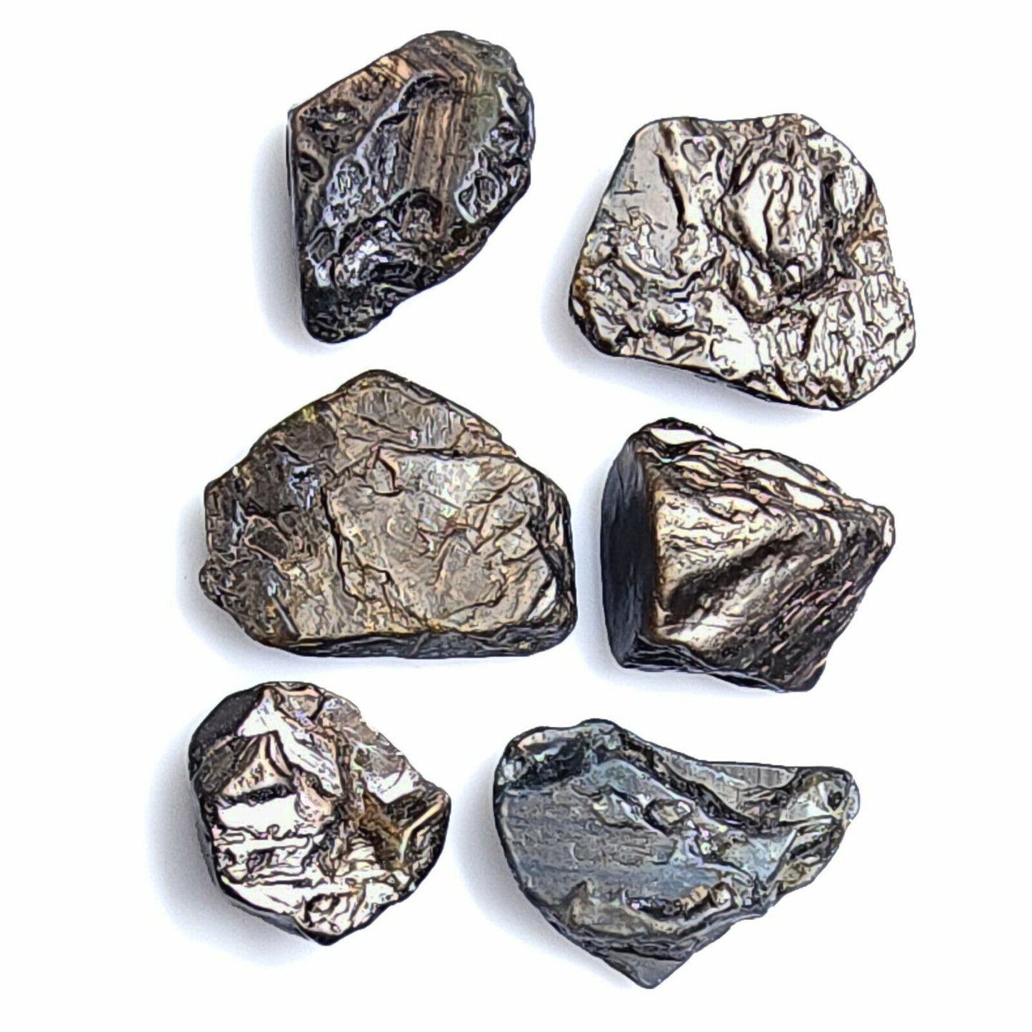 53652.0 - 6 Australian Raw Black Star Sapphires Flat klar til å settes inn i smykker