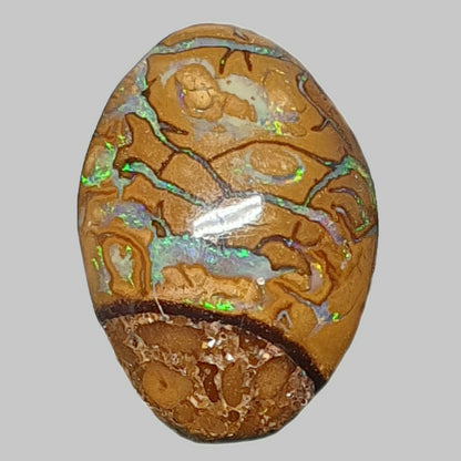 53467 -     16 Oval Cut Golden Boulder Opal Matrix About 13 x 9 mm to 26 x 23 mm