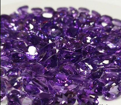 15367 - One Wholesale Lot of 55 pieces 9x7 mm Oval Cut Purple Amethyst for sale